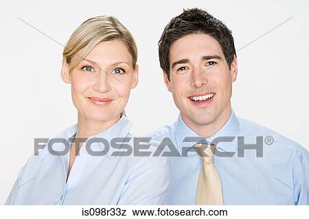 Stock Photo - Businessman and businesswoman. Fotosearch