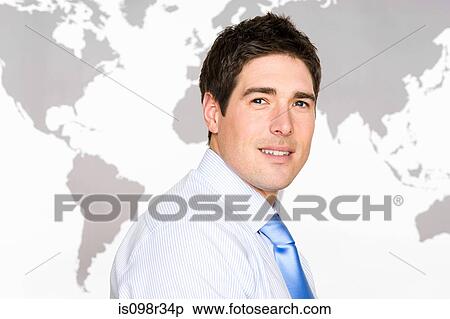 Businessman and world map View Large Photo Image Stock Photography - Businessman and world map. Fotosearch