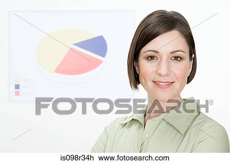 Businesswoman and pie chart View Large Photo Image Stock Image - Businesswoman and pie chart. Fotosearch