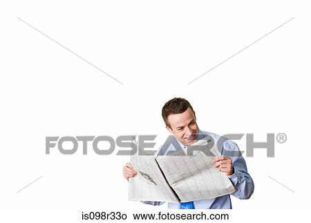 Office reading newspaper View Large Photo Image Picture - Office reading newspaper. Fotosearch