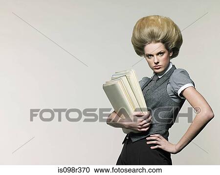 Businesswoman holding files View Large Photo Image Stock Image - Businesswoman holding files. Fotosearch