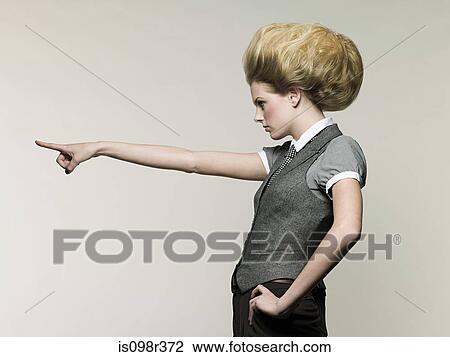 Businesswoman on tin can phone View Large Photo Image Stock Image - Businesswoman on tin can phone. Fotosearch