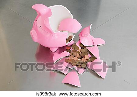 Broken piggy bank View Large Photo Image Stock Image - Broken piggy bank. Fotosearch
