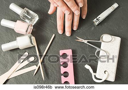 Hands and manicure equipment View Large Photo Image Stock Image - Hands and manicure equipment. Fotosearch