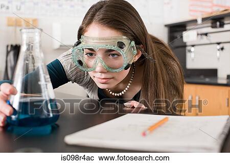 Girl in science class View Large Photo Image Stock Image - Girl in science class. Fotosearch