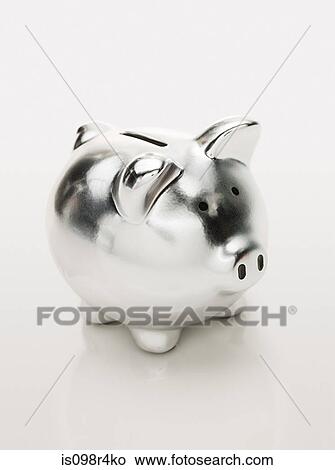 silver piggy bank