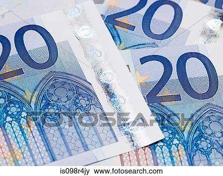 Twenty euro banknotes View Large Photo Image Stock Photo - Twenty euro banknotes. Fotosearch