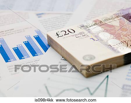 Twenty pound notes and financial papers View Large Photo Image Stock Image - Twenty pound notes and financial papers. Fotosearch