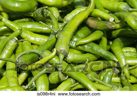 Stock Image - Green chillis. Fotosearch
