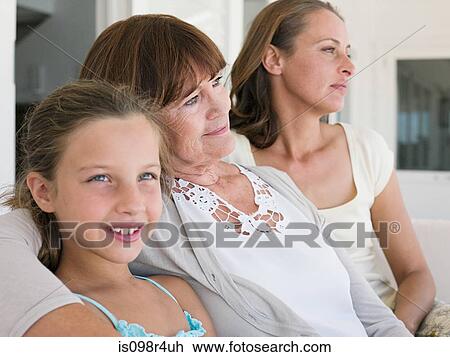 Girl with grandmother and mother View Large Photo Image Stock Image - Girl with grandmother and mother. Fotosearch