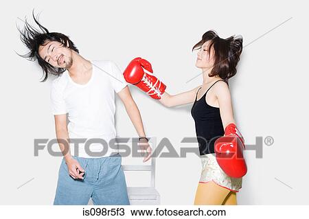 Couple boxing View Large Photo Image Stock Image - Couple boxing. Fotosearch