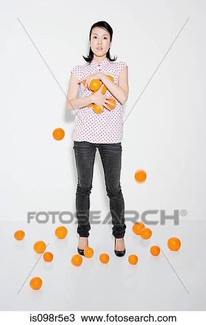 Woman dropping oranges View Large Photo Image Stock Image - Woman dropping oranges. Fotosearch