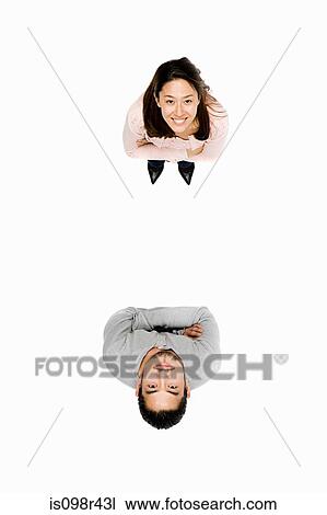 Elevated view of man an woman View Large Photo Image Stock Image - Elevated view of man an woman. Fotosearch