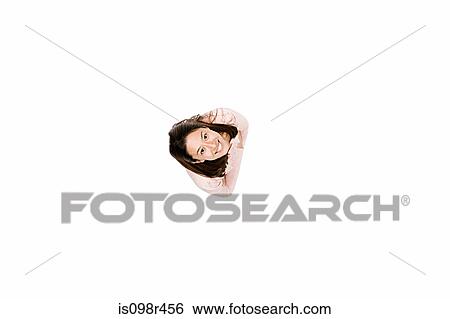 Elevated view of woman View Large Photo Image Stock Photograph - Elevated view of woman. Fotosearch