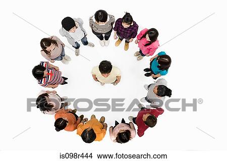 Man in circle of people View Large Photo Image Picture - Man in circle of people. Fotosearch