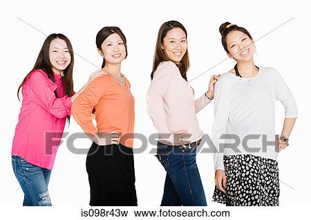 Stock Photo - Women in a row. Fotosearch