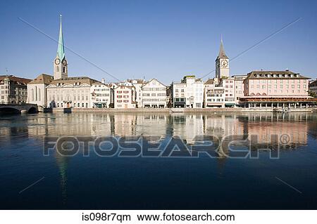 Architecture and the river limmat in zurich View Large Photo Image Picture - Architecture and the river limmat in zurich. Fotosearch