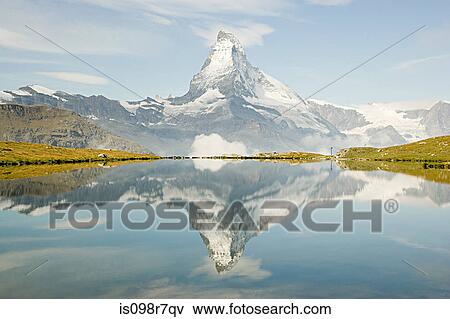 Matterhorn reflected in a lake View Large Photo Image Stock Photo - Matterhorn reflected in a lake. Fotosearch