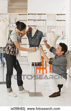 Fashion designers with tailors dummy View Large Photo Image Stock Image - Fashion designers with tailors dummy. Fotosearch