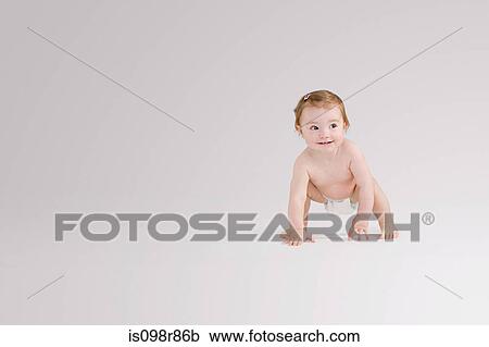 Baby crawling View Large Photo Image Stock Image - Baby crawling. Fotosearch