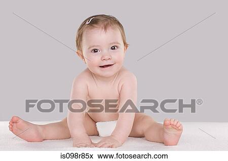 Portrait of a baby girl View Large Photo Image Stock Photo - Portrait of a baby girl. Fotosearch