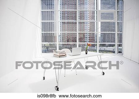 A sparse white office View Large Photo Image Stock Image - A sparse white office. Fotosearch