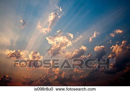 Cloudy sky at sunset View Large Photo Image Stock Image - Cloudy sky at sunset. Fotosearch
