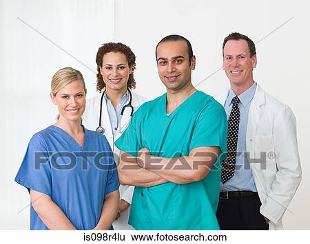 Stock Photograph - Four medical colleagues. Fotosearch