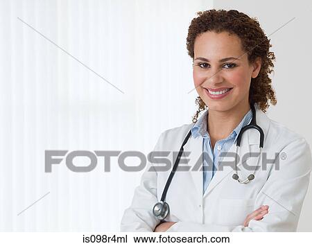 Portrait of a female doctor View Large Photo Image Stock Image - Portrait of a female doctor. Fotosearch