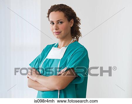 Portrait of a female surgeon View Large Photo Image Stock Image - Portrait of a female surgeon. Fotosearch