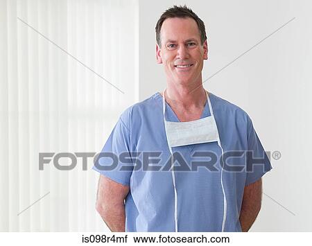 Stock Image - Portrait of a male surgeon. Fotosearch