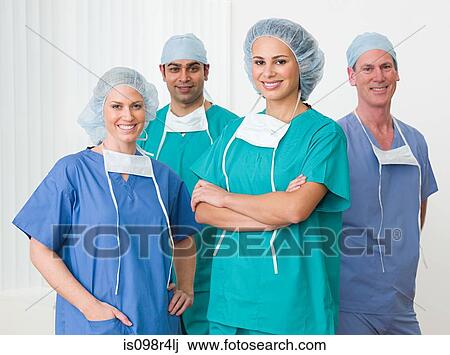 Portrait of four surgeons View Large Photo Image Stock Image - Portrait of four surgeons. Fotosearch