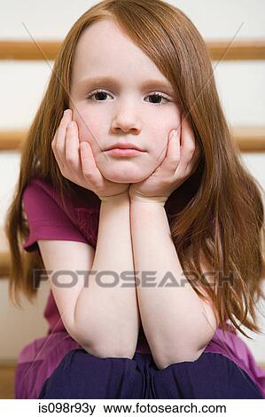 Little girl looking serious View Large Photo Image Stock Photo - Little girl looking serious. Fotosearch