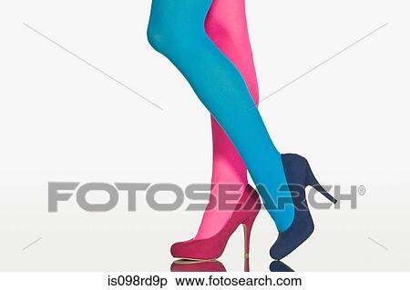 Woman with contrasting tights and shoes View Large Photo Image Stock Photography - Woman with contrasting tights and shoes. Fotosearch
