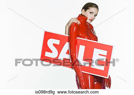 Woman with mannequin and sale sign View Large Photo Image Stock Image - Woman with mannequin and sale sign. Fotosearch