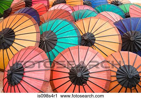 Handmade umbrellas in laos View Large Photo Image Stock Image - Handmade umbrellas in laos. Fotosearch
