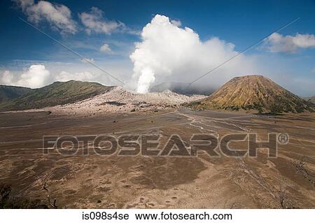Stock Image - Mount bromo volcano in java. Fotosearch