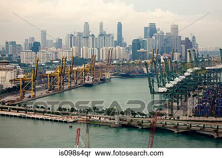 Stock Photography - Singapore harbor. Fotosearch