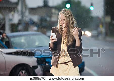 Young woman and car crash View Large Photo Image Stock Photography - Young woman and car crash. Fotosearch