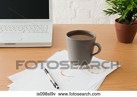Coffee on desk View Large Photo Image Stock Photo - Coffee on desk. Fotosearch