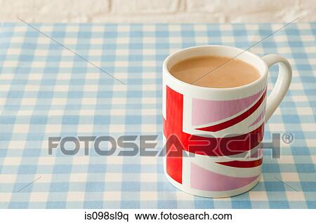 Cup of tea in union jack mug View Large Photo Image Stock Photography - Cup of tea in union jack mug. Fotosearch