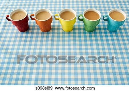 Five cups of tea View Large Photo Image Stock Photo - Five cups of tea. Fotosearch