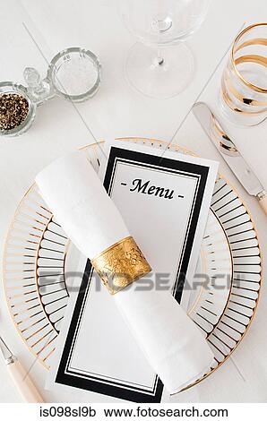 Stock Image - Restaurant place setting. Fotosearch