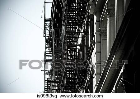 Fire escapes on new york buildings View Large Photo Image Stock Photography - Fire escapes on new york buildings. Fotosearch