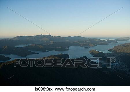 Queen Charlotte Sound, aerial view View Large Photo Image Stock Photo - Queen Charlotte Sound, aerial view. Fotosearch
