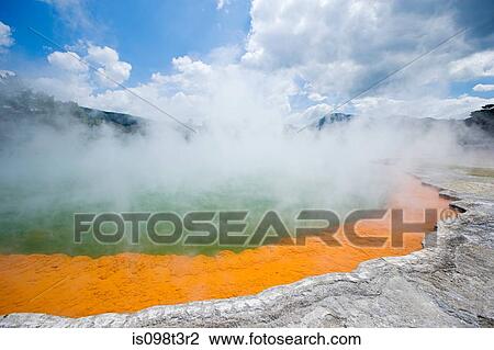 Rotorua, Waiotapu thermal area, Champagne Pool View Large Photo Image Stock Image - Rotorua, Waiotapu thermal area, Champagne Pool. Fotosearch