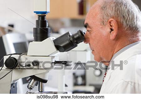Lab technician using microscope View Large Photo Image Stock Photo - Lab technician using microscope. Fotosearch
