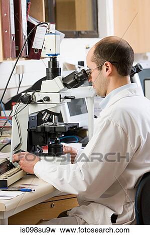 Lab technician using microscope View Large Photo Image Stock Photo - Lab technician using microscope. Fotosearch