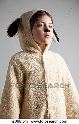 Young girl dressed up as sheep View Large Photo Image Stock Photography - Young girl dressed up as sheep. Fotosearch