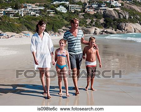Family walking on a beach View Large Photo Image Stock Image - Family walking on a beach. Fotosearch